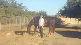 Cheryl Tague my sister at the barns in Red Bluff