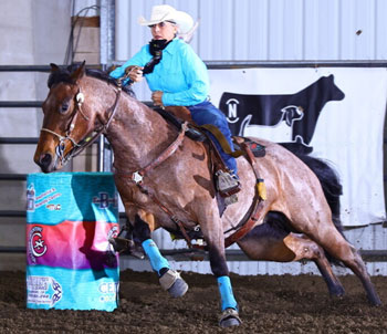 Noel Cosca riding Buzz at Tulare C Bar N Open Futurity Derby Barrel Race