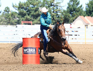 Noel Cosca riding Buzz at Tulare C Bar N Open Futurity Derby Barrel Race