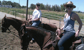 Noel Cosca riding Red Hot Howie at Rafter D in Brentwood, CA